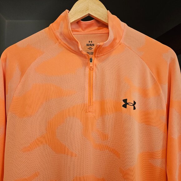 Under Armour Men's Orange Camo Pullover - Size Large - Picture 2 of 9
